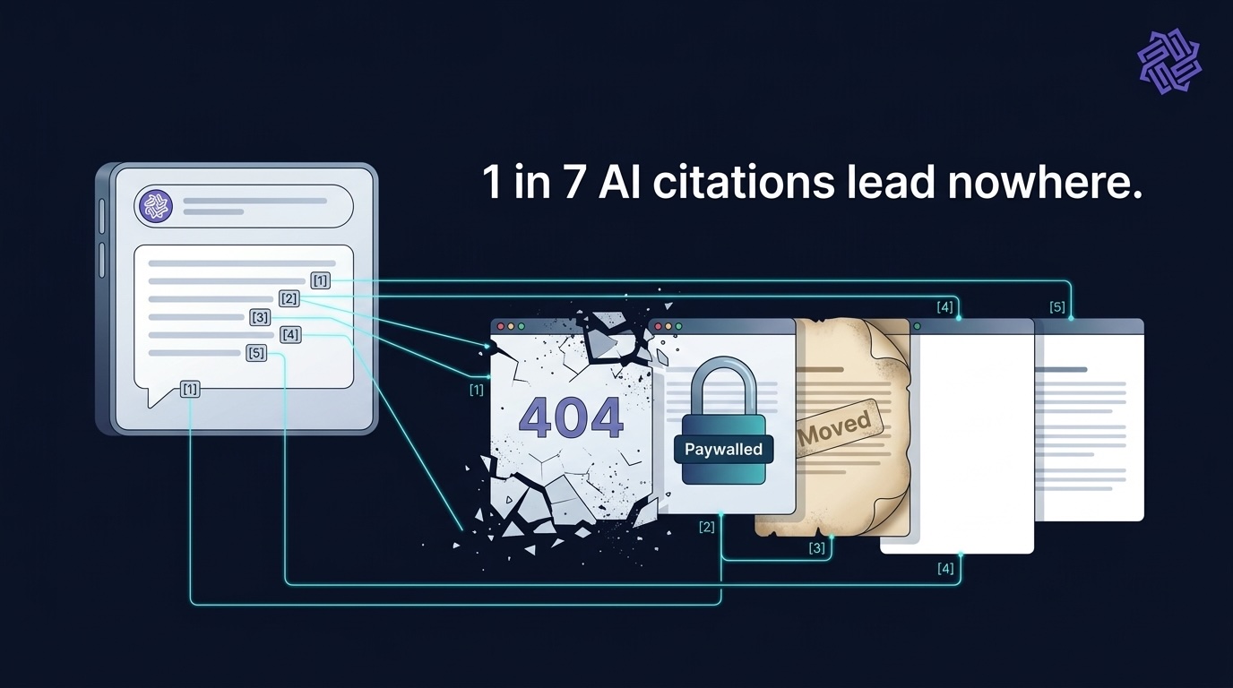 Citation decay in AI searches